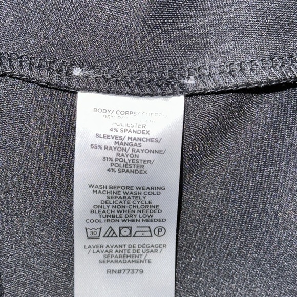 NWT Ann Taylor Faux Suede Mixed Media Long Sleeve Black Top Size XXS - Picture 10 of 10